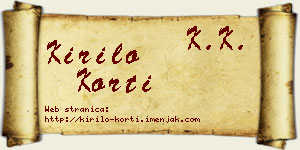 Kirilo Korti vizit kartica